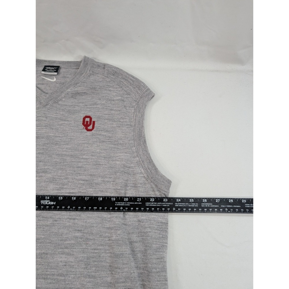 Nike Golf Tour Performance Merino  Wool Blend  Vest‎  XXL Gray Oklahoma Sooners - Picture 7 of 9